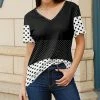 Lily | Black & White Polka Dot Short-Sleeve V-Neck Tunic - Plus