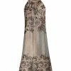Lily | Brown & Beige Paisley Foliage Halter Dress - Women