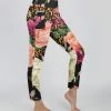 Lily | Rose & Black Floral Leopard Side-Pocket Leggings - Plus