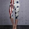 Lily | Red & Blue Patriotic Capri Leggings - Women
