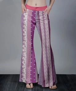 Lily | Purple & Pink Geometric Wide-Leg Pants - Women