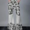 Lily | Black & White Floral Paisley Wide-Leg Pants - Women