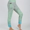Lily | Mint & Aqua Melange Ombré High-Waist Pocket Leggings - Women