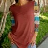Lily | Rust & Turquoise Patchwork Long-Sleeve Tunic - Women