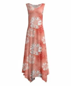 Lily | Rose & White Floral Sleeveless Handkerchief Maxi Dress - Plus