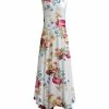 Lily | White & Pink Floral Sleeveless Handkerchief Maxi Dress - Plus