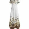 Lily | Brown & White Floral Handkerchief Maxi Dress - Women
