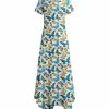 Lily | Blue & Yellow Butterfly Handkerchief Maxi Dress - Plus
