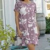 Lily | Mauve & White Floral Shift Dress - Plus