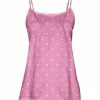 Lily | Pink & White Floral Pin Dot Camisole - Plus