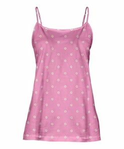 Lily | Pink & White Floral Pin Dot Camisole - Plus