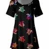Lily | Black & Fuchsia Multicolor Turtle Short-Sleeve Tunic - Plus