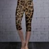 Lily | Brown Leopard Capri Leggings - Plus