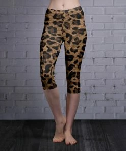 Lily | Brown Leopard Capri Leggings - Plus
