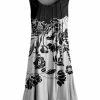 Lily | White & Black Floral Pleated Sleeveless Tunic - Plus