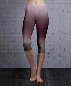 Lily | Purple & Gray Ombré Capri Leggings - Plus