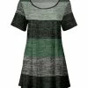 Lily | Green & Black Knit-Print Stripe Scoop Neck Tunic - Women