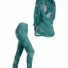Lily | Teal & White Heart Active Open-Back Hoodie & Leggings - Women
