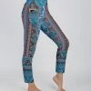 Lily | Blue & Brown Paisley Pocket Leggings - Women