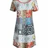 Lily | White & Red Patchwork Shift Dress - Plus