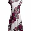 Lily | White & Purple Floral A-Line Dress - Women