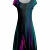 Lily | Black & Teal Abstract A-Line Dress - Plus