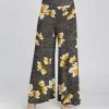 Lily | Gray & Gold Space-Dye Floral Palazzo Pants - Women