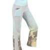 Lily | Blue & Brown Abstract Pocket Yoga Pants - Women