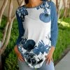 Lily | Blue & White Floral Polka Dot Crewneck Tunic - Women