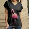 Lily | Pink & Black Flamingo Flutter-Sleeve Tunic - Plus