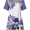 Lily | Lavender & White Polka Dot Floral Scoop Neck Tunic - Women