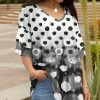 Lily | Black & White Ombré Polka Dot Ruffle-Sleeve Tunic - Plus