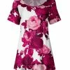 Lily | White & Pink Floral Scoop Neck Tunic - Women