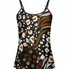 Lily | Black & Brown Abstract Camisole-Strap Tank - Women