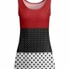 Lily | Red & Black Color Block Polka Dot Tank - Women