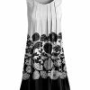 Lily | Black & White Floral Pleated Sleeveless Tunic - Women