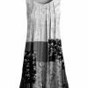 Lily | Black & Gray Paisley & Floral Pleated Sleeveless Tunic - Women