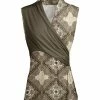 Lily | Beige & Brown Arabesque Surplice Tunic - Women