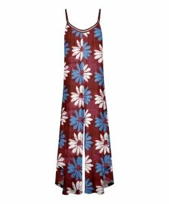 Lily | Red & Blue Floral Wide-Leg Jumpsuit - Plus