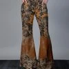 Lily | Brown & Black Weathered Floral Wide-Leg Pants - Women