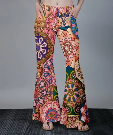 Lily | Coral Multicolor Abstract Wide-Leg Pants - Plus 1 Lily | Coral Multicolor Abstract Wide-Leg Pants - Plus