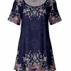 Lily | Purple & Lavender Floral Scoop Neck Tunic - Women