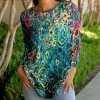Lily | Yellow & Teal Abstract Long-Sleeve Tunic - Women & Plus