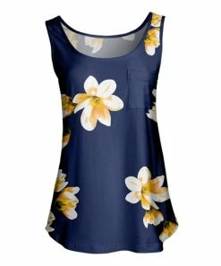 Lily | Navy & Yellow Floral Pocket Tank - Women