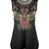 Lily | Gray & Cream Floral Paisley Side-Slit Tank - Women