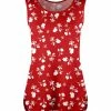 Lily | Red & White Floral Side-Slit Tank - Women