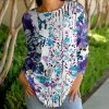 Lily | White & Purple Floral Long-Sleeve Tunic - Women