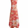 Lily | Pink & Orange Floral Sleeveless Handkerchief Maxi Dress - Women