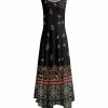 Lily | Black & Mauve Floral Sleeveless Handkerchief Maxi Dress - Women