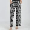 Lily | Gray & Black Abstract Houndstooth Wide-Leg Pants - Plus
